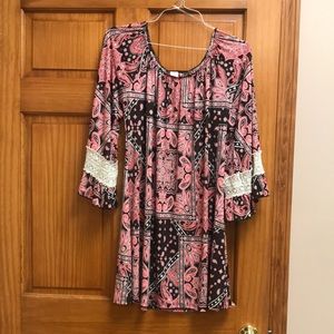 Dress ladies juniors large pink coconut